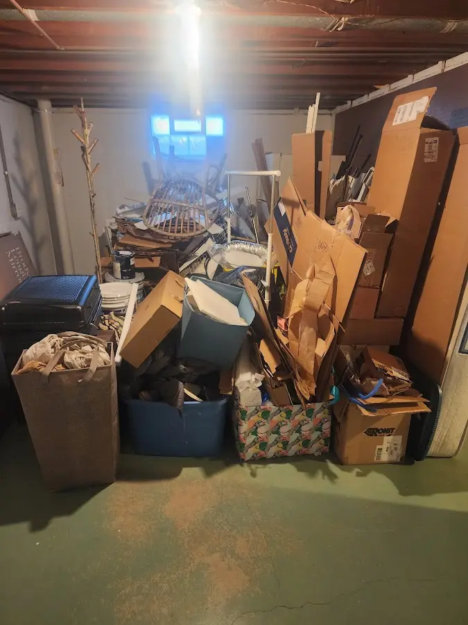 Roll-off dumpster container at job site for 4 Yard Dumpster Rental in Hillsboro